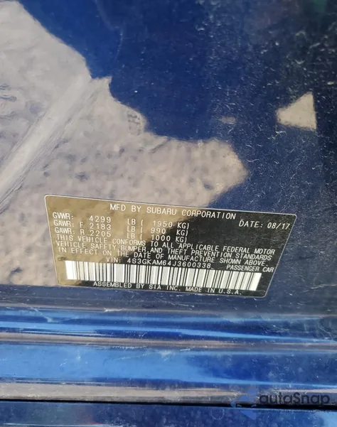 2018 Subaru Impreza Sport из США, поврежденный, VIN 4S3GKAM64J3600338